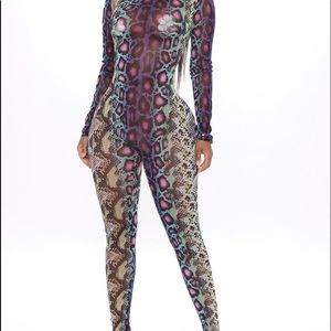 Snake print jumpsuit